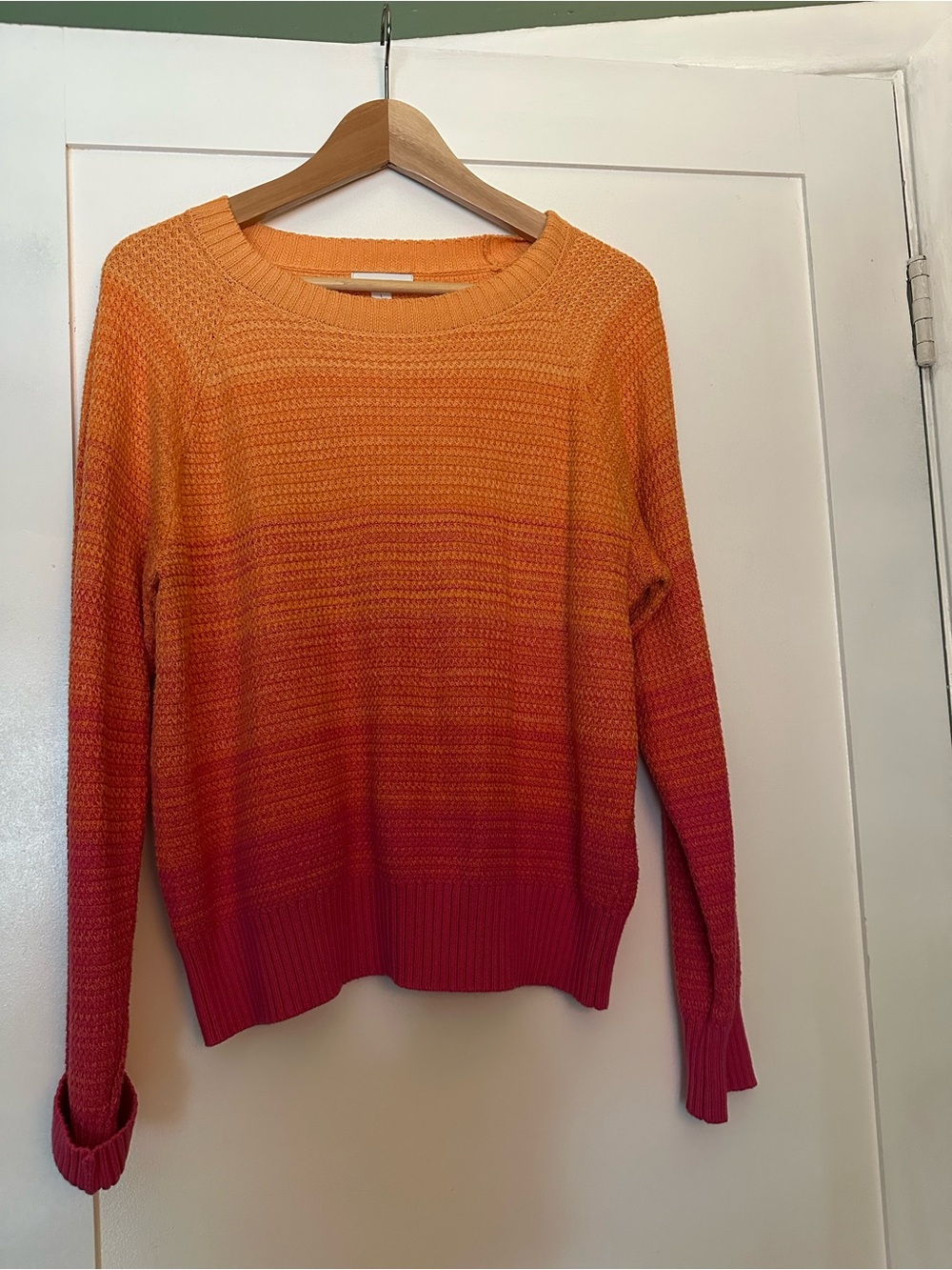 Charter Club Orange to Pink Ombre Crewneck Sweater